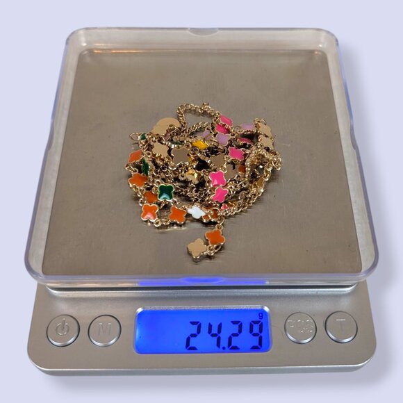 Colourful Enamel Link Dangling Necklace - Picture 5 of 5